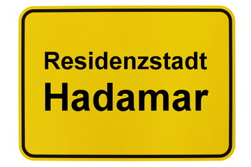 Illustration eines Ortsschildes der Stadt Hadamar in Hessen