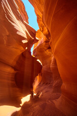 Antelope Canyon Light Play and Striated Rock Walls, Arizona