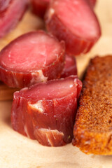 soft salted meat on the table