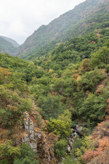 Landscape of Galicia, a region in Spain and navigable Sil river