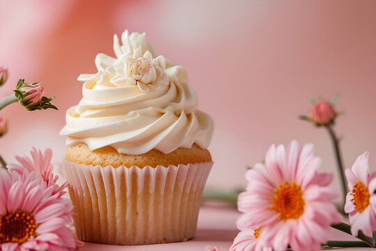 Close up photo of a cupcake