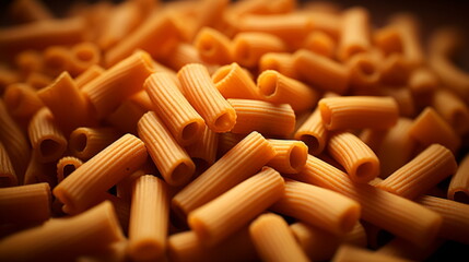 A close-up craft, this photograph of Italian pasta artfully displays the meticulous attention to detail that defines the essence of Italy's pasta making