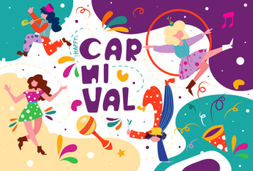 Obraz na płótnie Canvas Happy Carnival vector banner