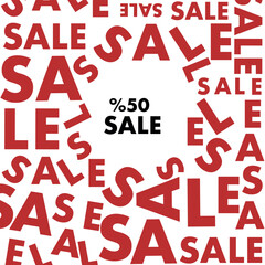 Sale text 50 discount advert background