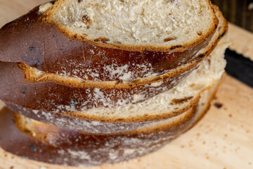 sweet sweet bun with raisins on the table