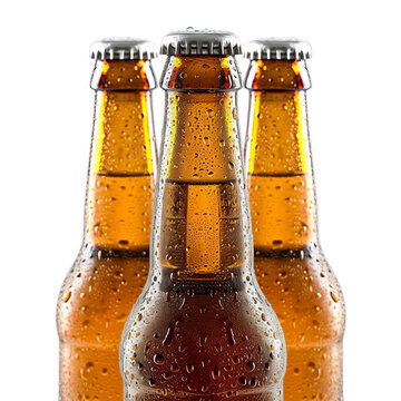 Close Up of Three Bottles of Beer