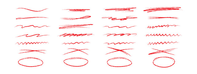 A set of hand lettering with a brush, emphasizing, strikethrough lines and ovals . Ornate swirls, decorative dividers. Underline stroke. Pencil or pen drawn lines. Vector collection of design elements