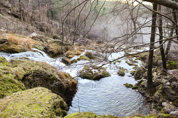 Waterfall in Nacimiento del Rio Mundo in Spain