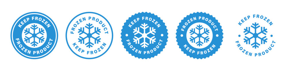 Keep Frozen - vector labels. Frozen product vector stickers for packaging.