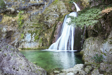 Waterfall in Nacimiento del Rio Mundo in Spain