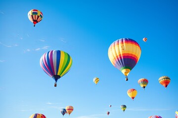 Fototapeta premium A Spectacle of Hot Air Balloons Soaring Through the Sky