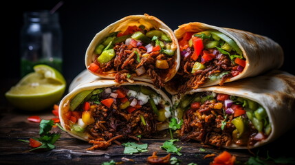 Feasting on Turkish doner through this photo, a tradition reimagined with modern culinary...