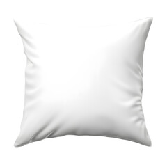 Top view photo of clean white pillow without background. Template for mockup	
