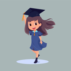 child with graduation cap illustration