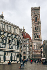 Florence, Italy - 29 December, 2023: Cathedral of Santa Maria del Fiore (Saint Mary of the Flower) in Florence, Italy
