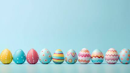 Fototapeta premium Easter background, many colorful Easter eggs