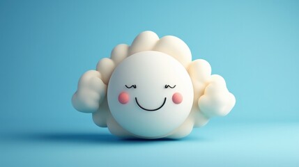 Cute smiling little cloud puffer, generative ai