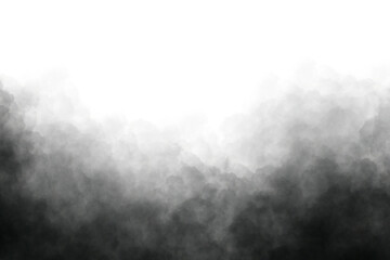 Realistic Black dark smoke overlay on transparent background. Abstract fog or smoke effect isolated...
