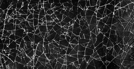 Broken Glass On A Black Background