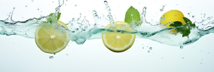Lemon with mint and a splash of water
