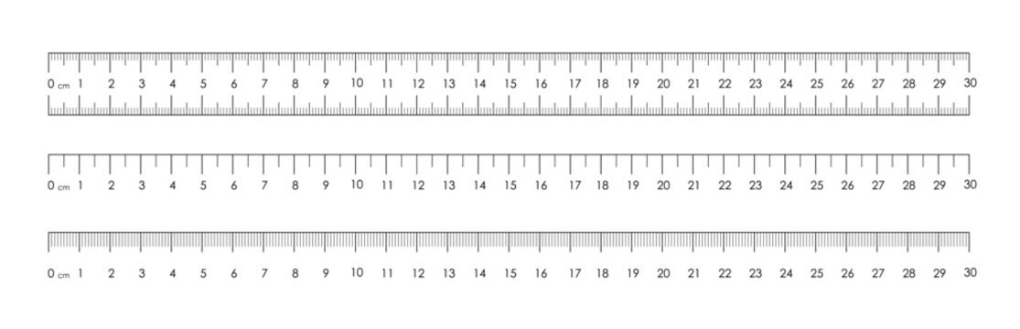 Ruler blank isolated. Measuring tool. Ruler Graduation template. Size indicator units PNG