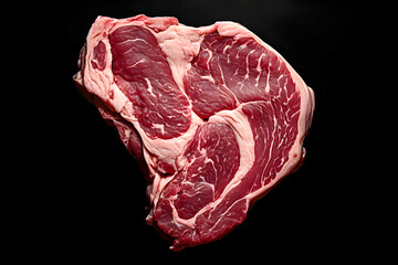 fresh beef meat on a dark background. nutrition and protein foods. kitchen and cooking