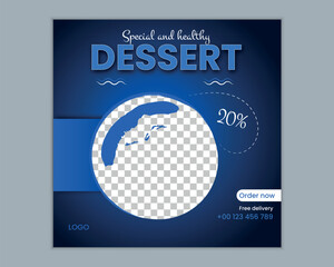 Free special delicious food social media banner post template.