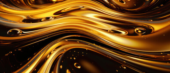 abstract background with liquid metallic gold wave