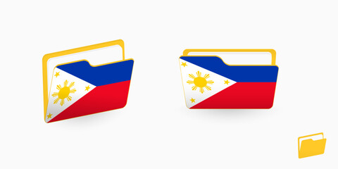 Philippines flag on two type of folder icon.