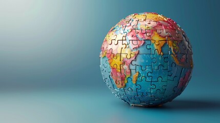 An abstract puzzle pattern forming a globe, representing global education initiatives
