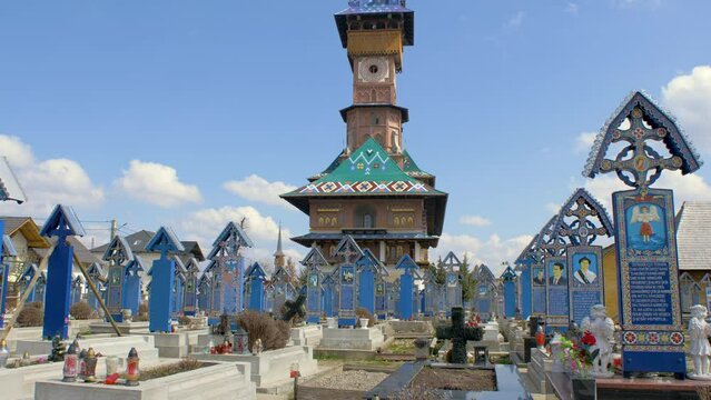Beautiful Merry Cemetery In Sapanta, Maramures, Romania