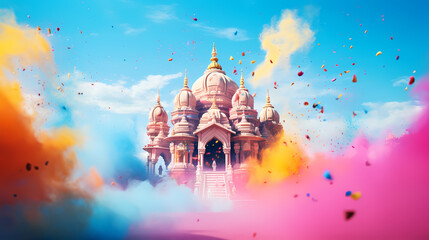 Abstract template for Holi background, Indian traditional festival