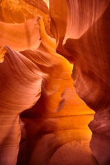 Antelope Canyon Warm Hues, Slot Canyon Light Play, Arizona Landscape