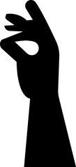 Hand gestures flat icon. Included, fingers interaction, pinky swear, forefinger point, greeting, pinch, hand washing, emojis, gestures, stickers, emoticons black vector isolated transparent background