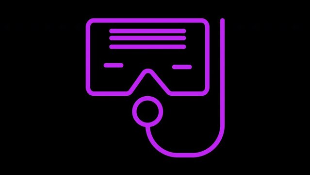 Diving Mask Snorkel Line Animated Icon