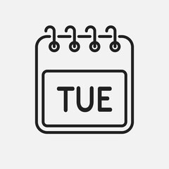 Template icon page calendar, day of week Tuesday