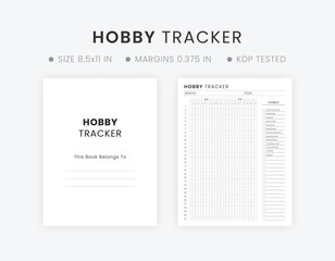 Hobby Tracker Bullet Journal Printable Template With this user-friendly Monthly Habit Tracker Page, Daily Wellness Journal