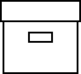 Cabinet linear icon . Archive document folder box storage symbol furniture line vector pictogram. Front view. Simple outline black metro design trendy style isolated on transparent background
