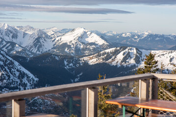 Snowy mountSnowy mountain panorama. Vacation in Austria.ain panorama. Vacation in Austria.Ski...