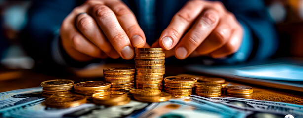 Concept of economy and saving. Currencies. Small savers.