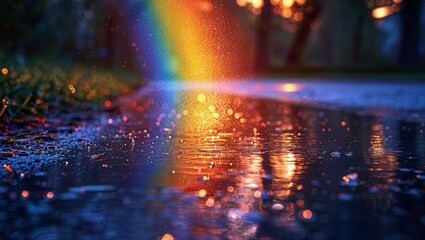 Rainbow Refraction: Umbrella Reflects a World of Color