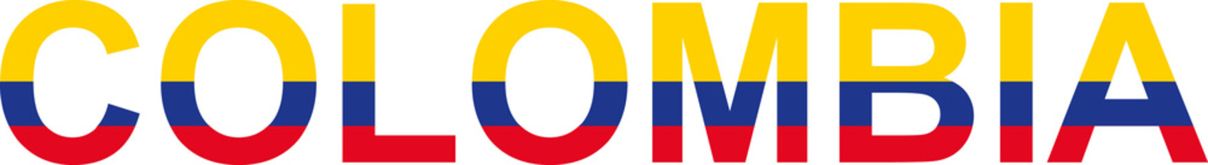 Colombia word in flag style