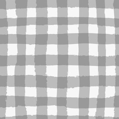 Vector repeating seamless pattern with gray gingham check plaid. Cottagecore, farmers market, countryside background, Christmas projects.