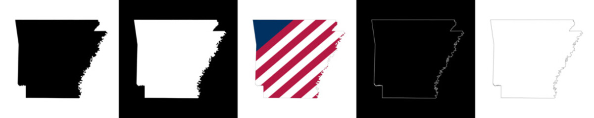 Arkansas outline map set