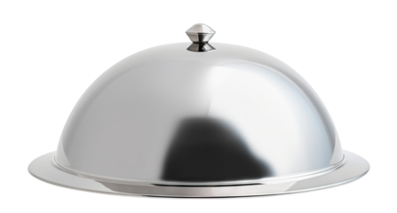 Shiny silver cloche cut out