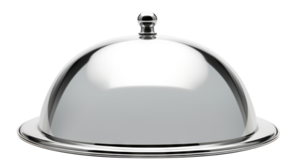 Shiny silver cloche cut out