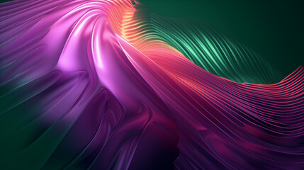 abstract digital figure from 3d wallpaper v green to purple and red in a spiral background
