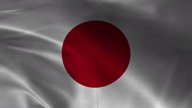 Japan Detailed 4k Waving Flag Cloth in 3D Motion	