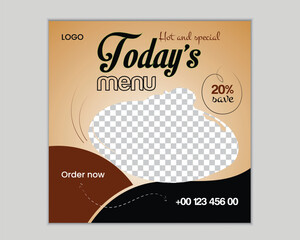 Healthy food social media banner post template