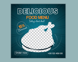Special delicious food social media banner post template